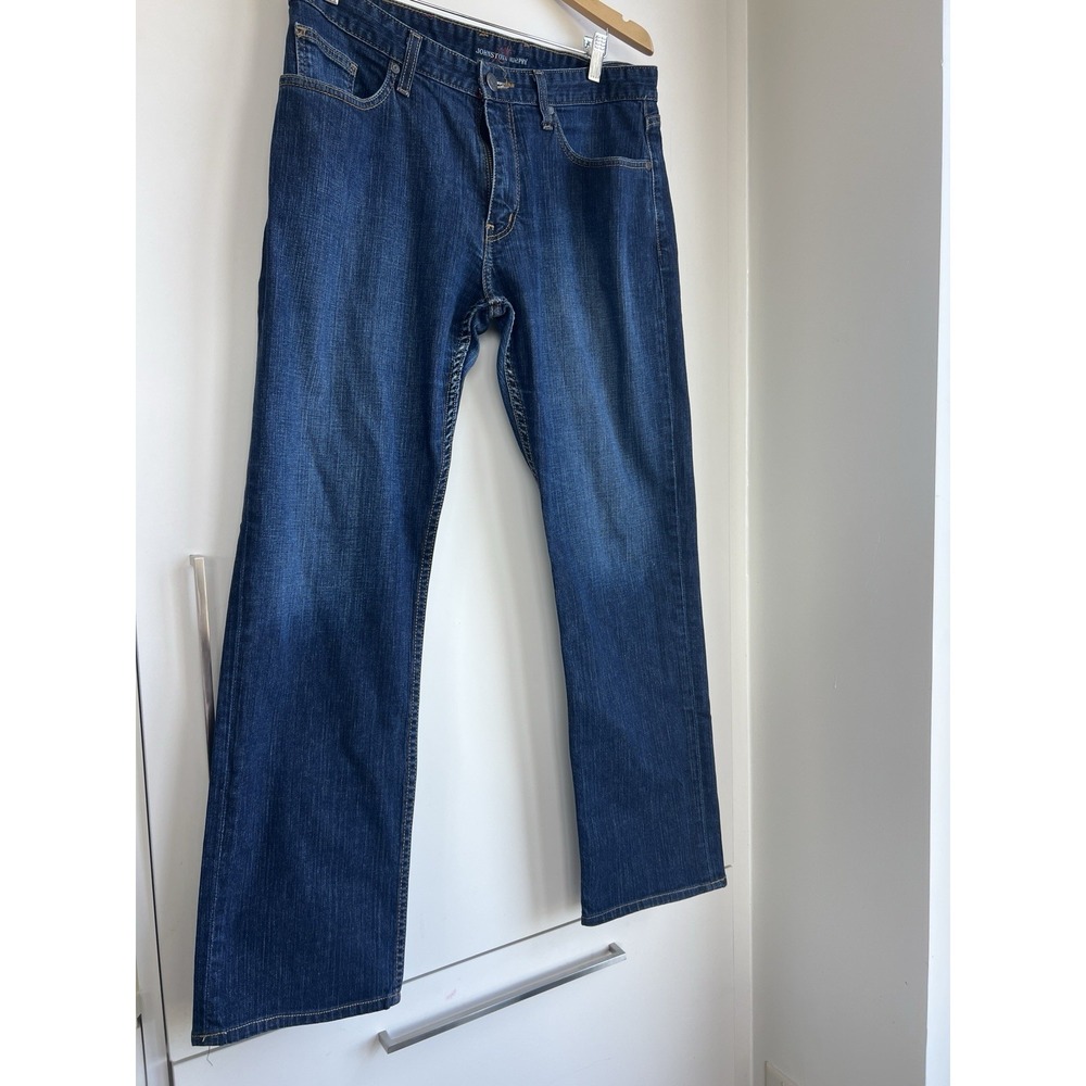 Johnston & Murphy Jeans Mens 32x32 Straight Leg Dark Wash Stretch Denim